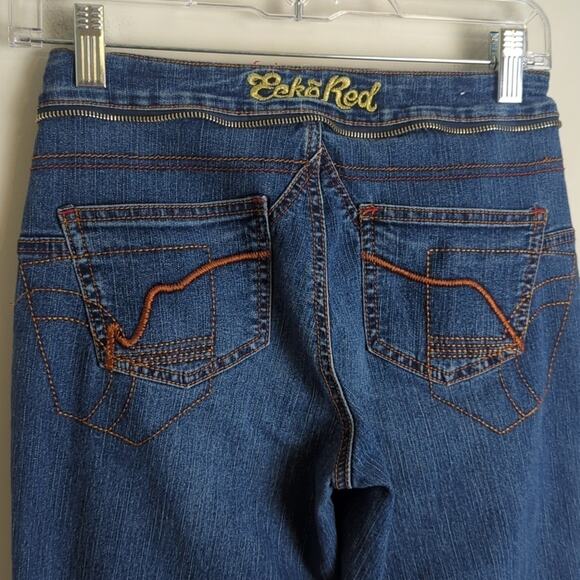 Vintage ECKORED Jeans with Embroidered Patchwork Rhinoceros Juniors 5 - Picture 10 of 16